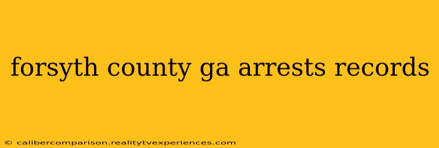 forsyth county ga arrests records