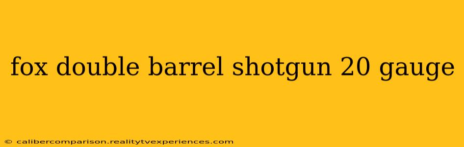 fox double barrel shotgun 20 gauge