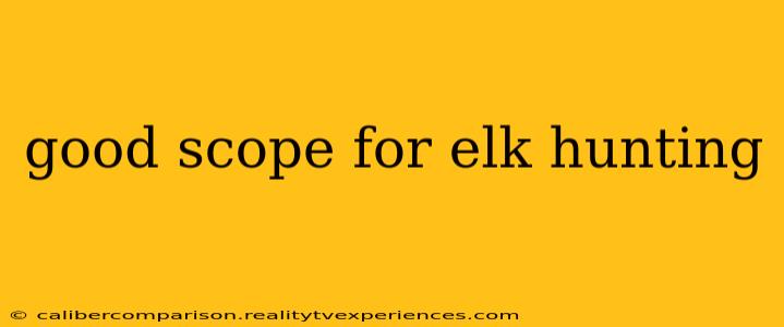 good scope for elk hunting