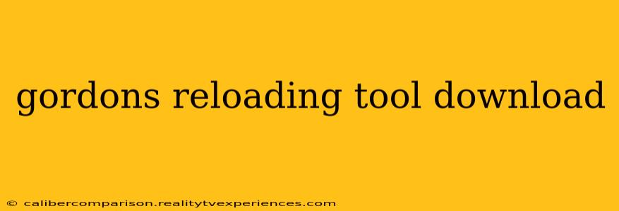 gordons reloading tool download