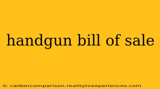 handgun bill of sale