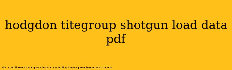 hodgdon titegroup shotgun load data pdf