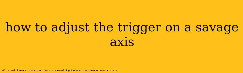 how to adjust the trigger on a savage axis