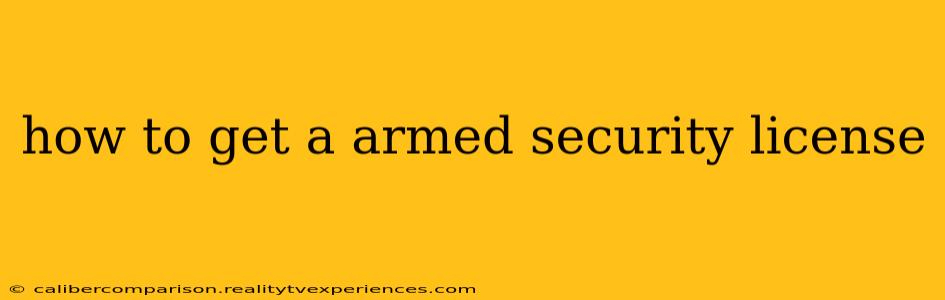 how to get a armed security license