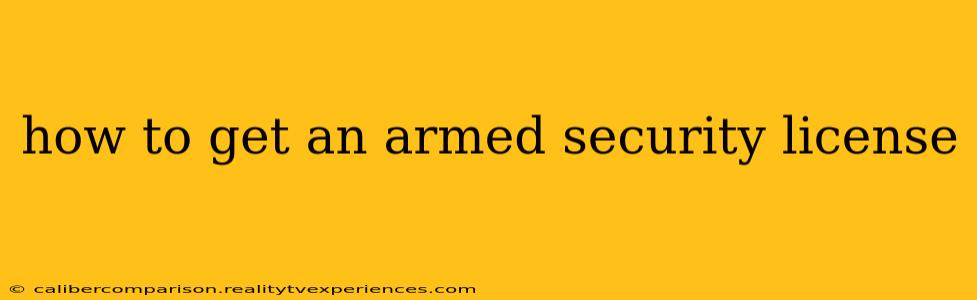 how to get an armed security license