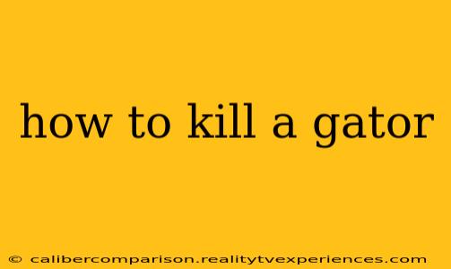 how to kill a gator