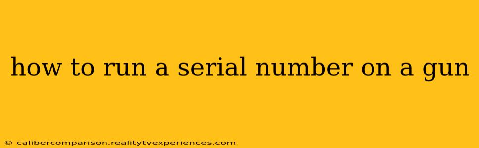 how to run a serial number on a gun