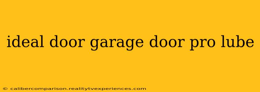 ideal door garage door pro lube