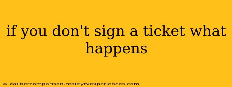 if you don't sign a ticket what happens