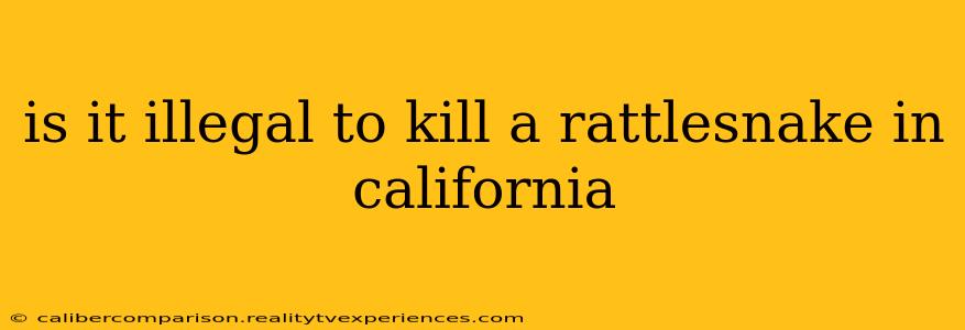 is it illegal to kill a rattlesnake in california