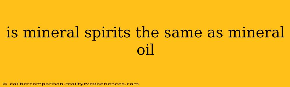 is mineral spirits the same as mineral oil