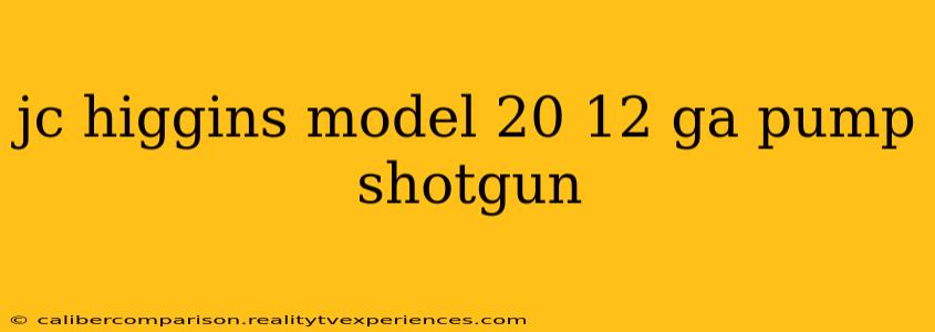 jc higgins model 20 12 ga pump shotgun