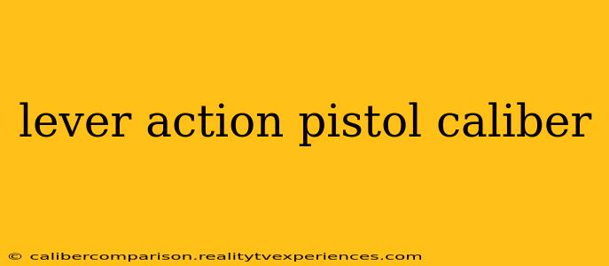 lever action pistol caliber