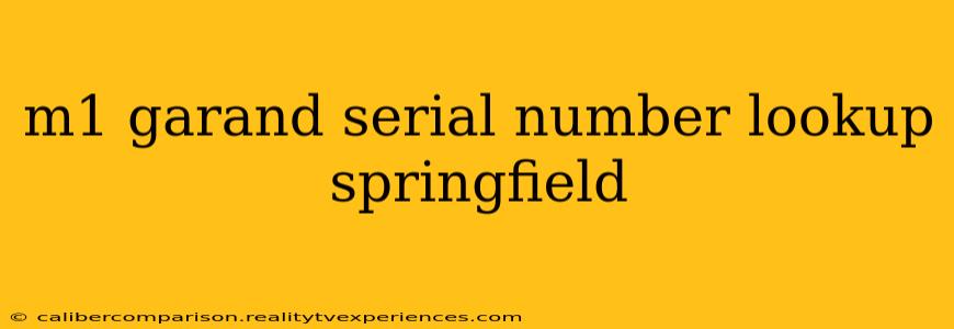 m1 garand serial number lookup springfield