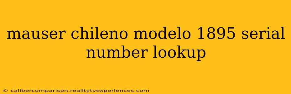 mauser chileno modelo 1895 serial number lookup