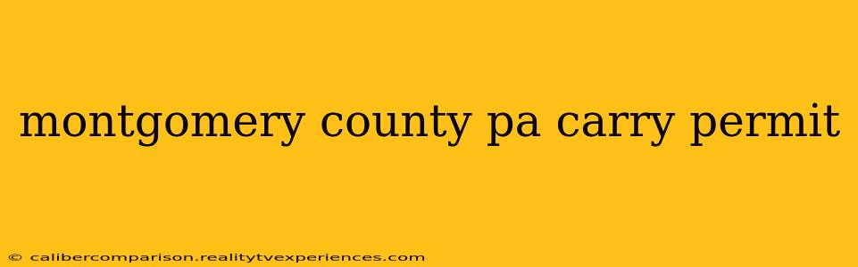 montgomery county pa carry permit