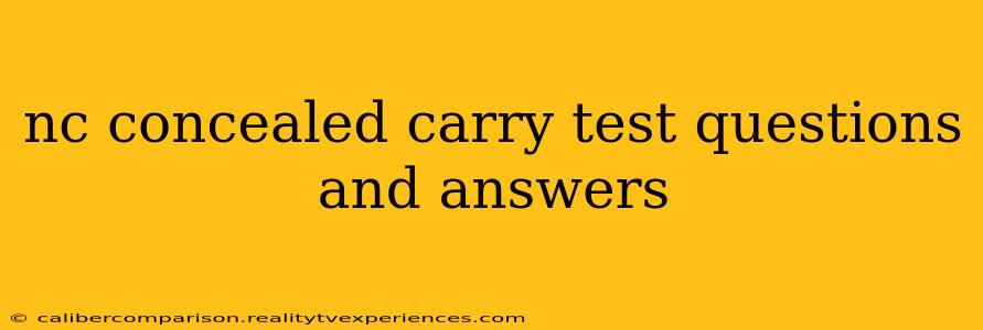 nc concealed carry test questions and answers