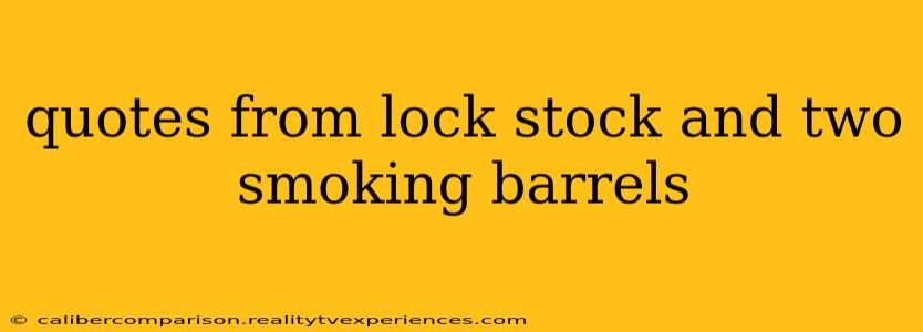 quotes from lock stock and two smoking barrels