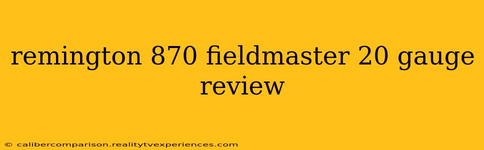 remington 870 fieldmaster 20 gauge review