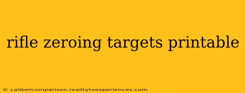 rifle zeroing targets printable