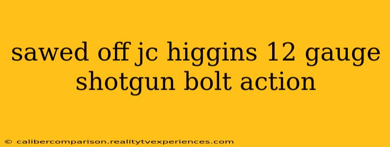 sawed off jc higgins 12 gauge shotgun bolt action