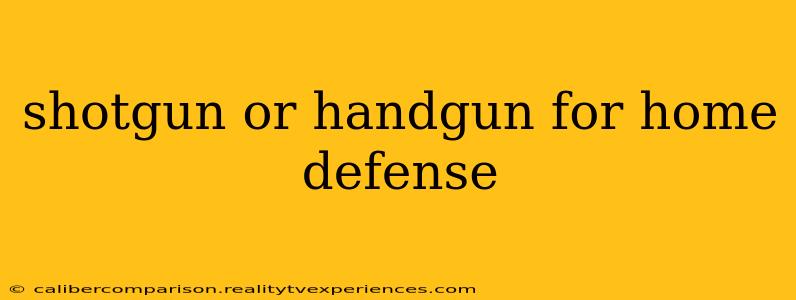 shotgun or handgun for home defense