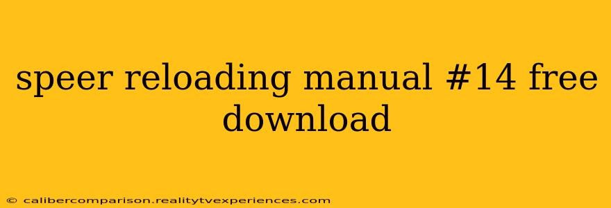 speer reloading manual #14 free download