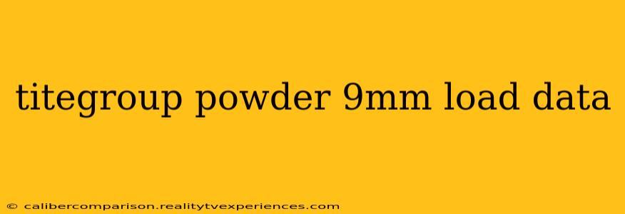 titegroup powder 9mm load data