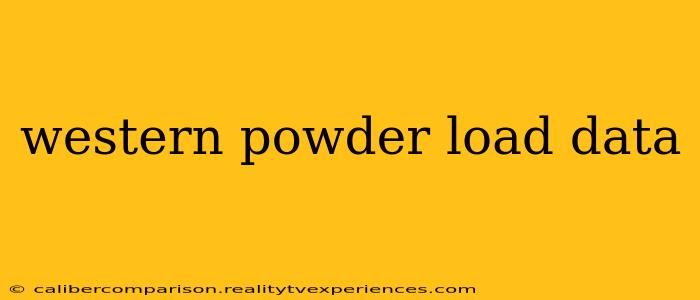 western powder load data