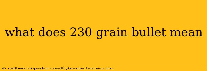 what does 230 grain bullet mean