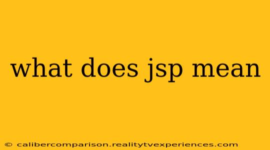 what does jsp mean