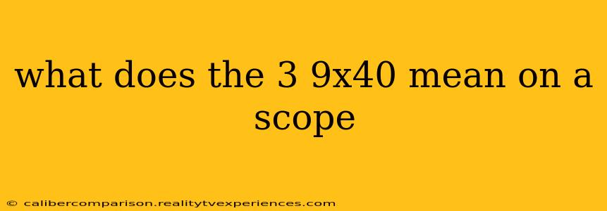 what does the 3 9x40 mean on a scope