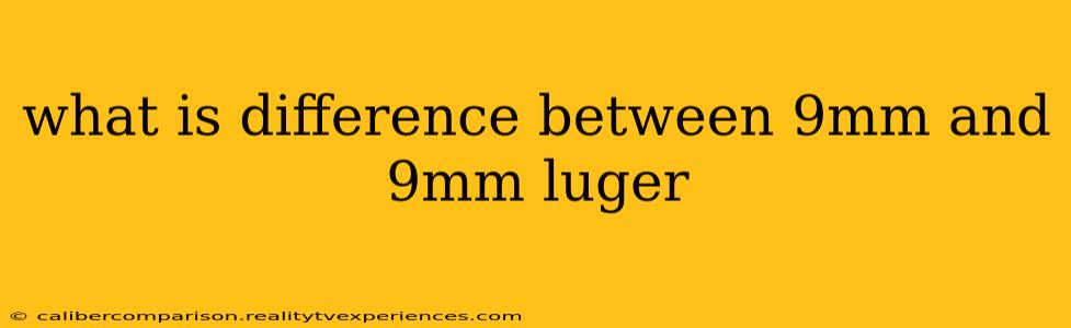 what is difference between 9mm and 9mm luger