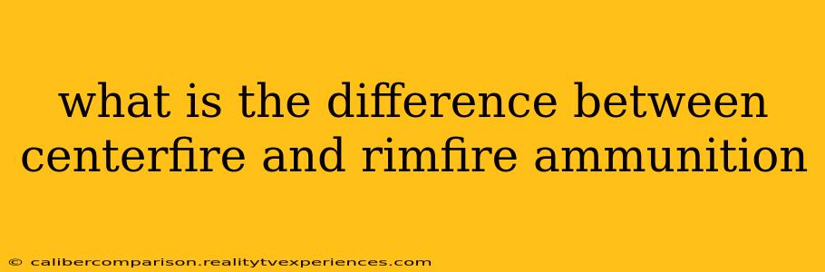 what is the difference between centerfire and rimfire ammunition