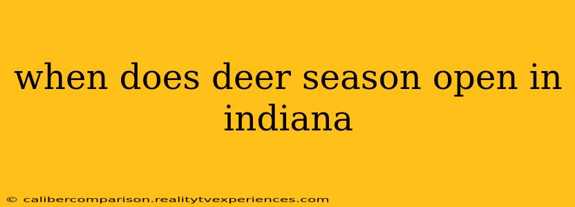 when does deer season open in indiana