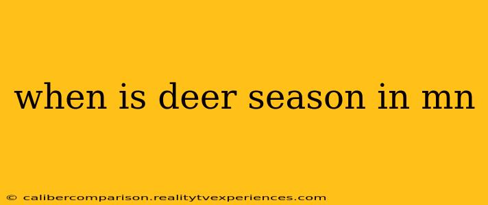 when is deer season in mn