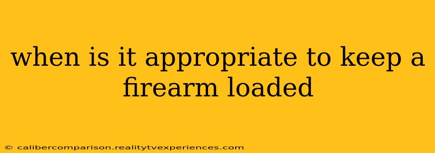 when is it appropriate to keep a firearm loaded