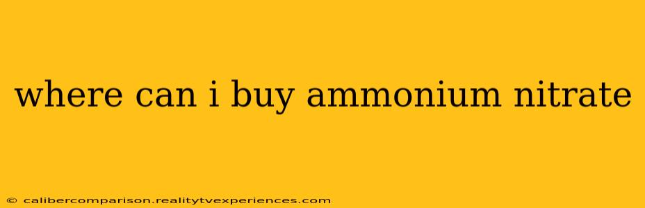 where can i buy ammonium nitrate