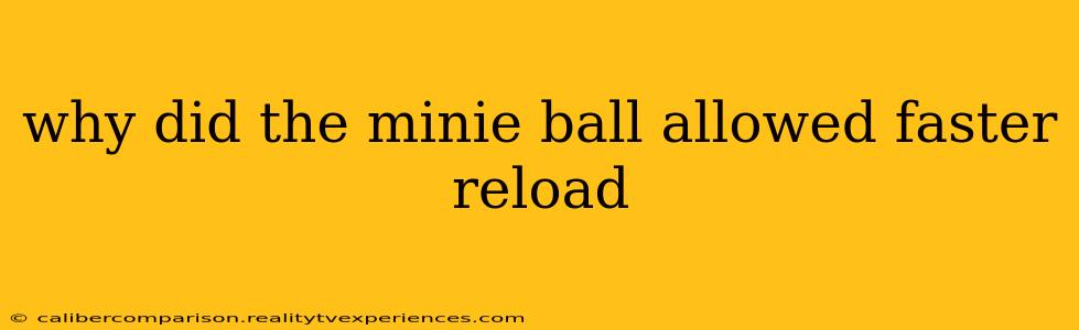 why did the minie ball allowed faster reload