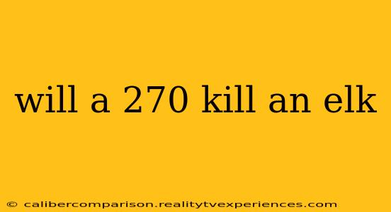 will a 270 kill an elk