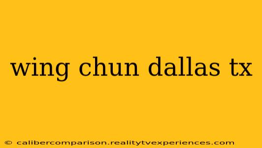 wing chun dallas tx